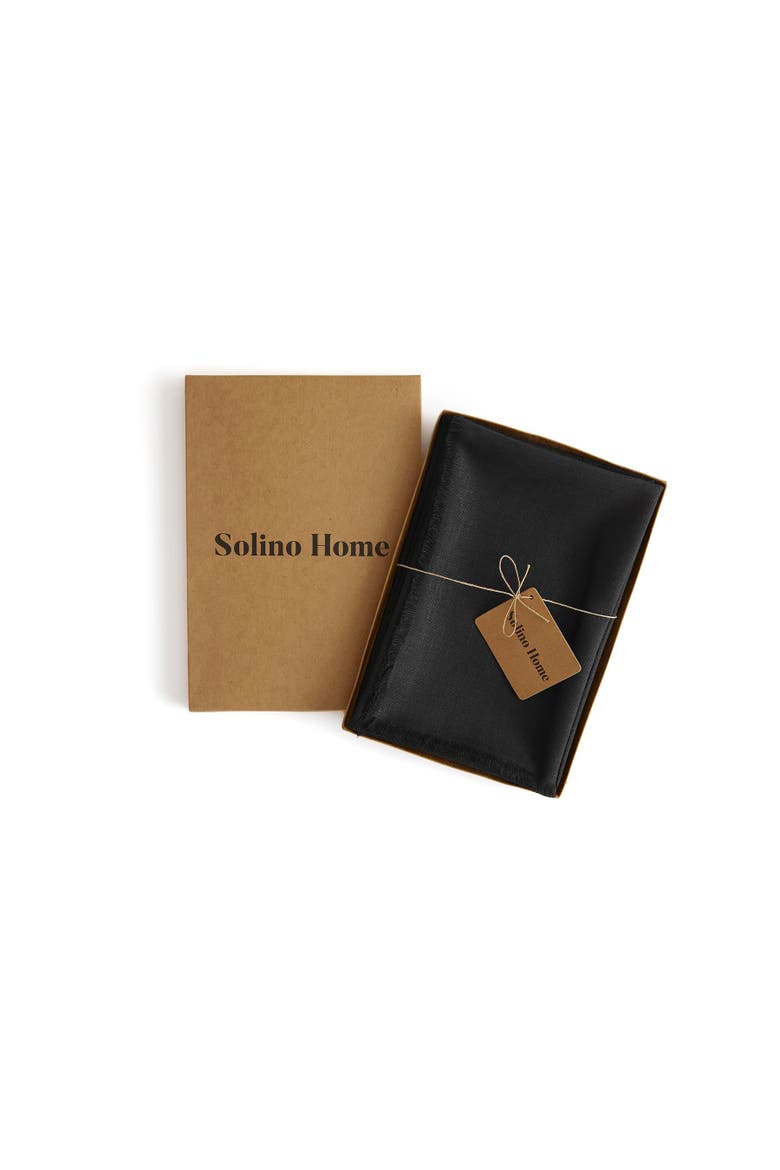 Linen Dinner Napkins Set of 4, 20 x 20" - Fringe, Alternate, color, Black