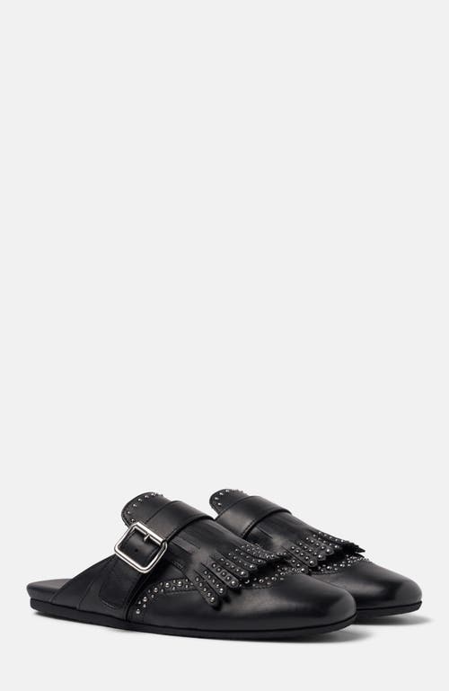 Scarosso Gaia Fringed Studded Mules In Black