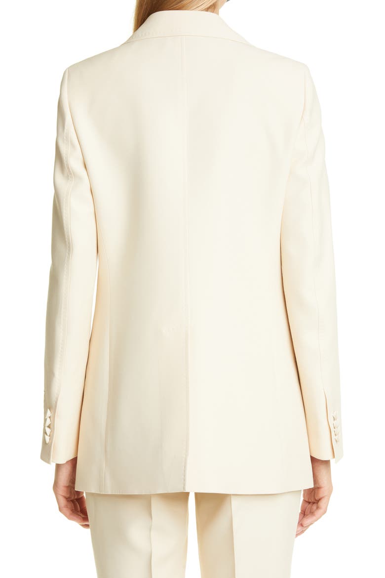 Original Label Silk & Wool Cady Crepe Blazer, Alternate, color, GARDENIA/ MIX