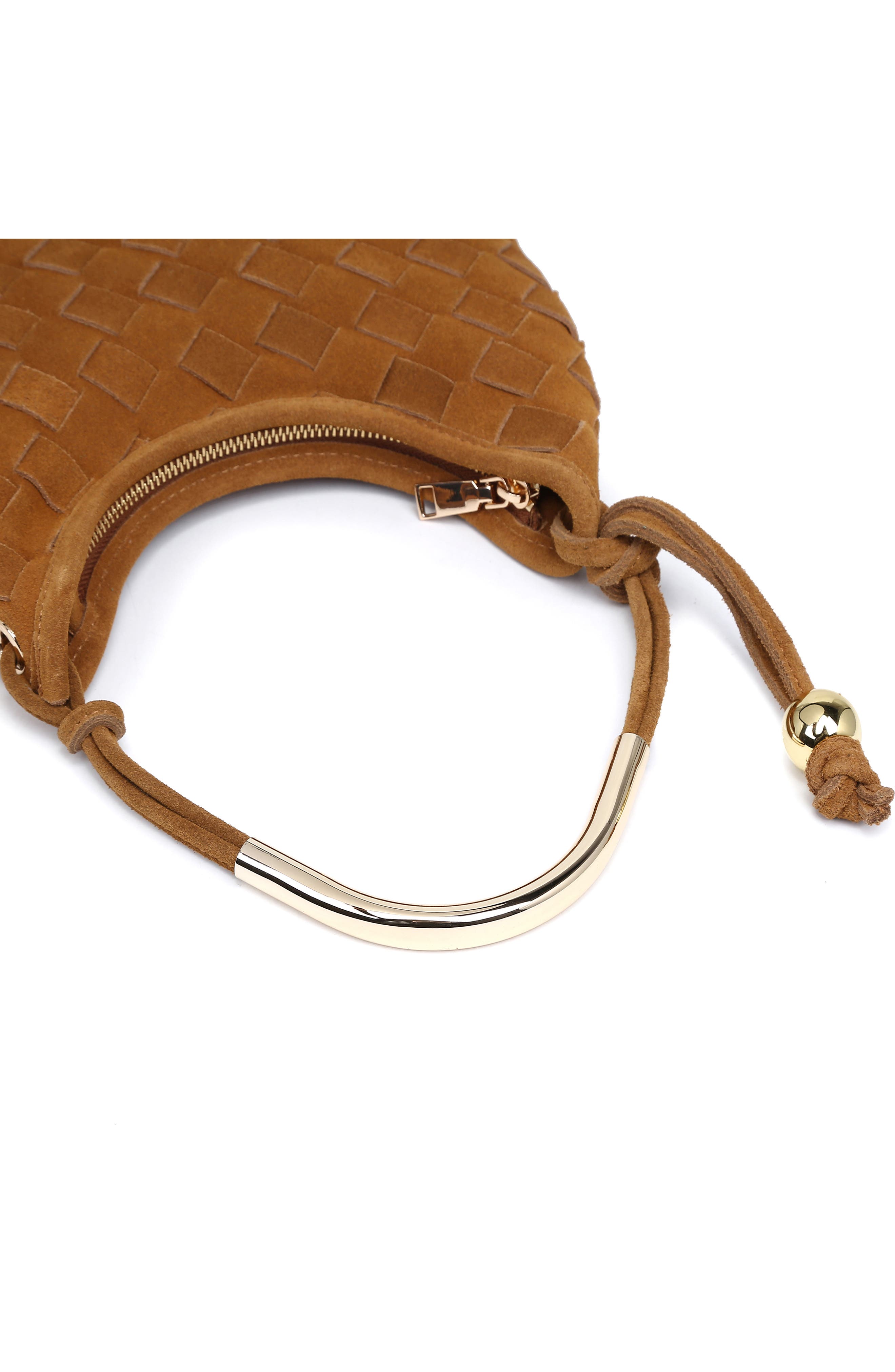 Woven Leather Shoulder Bag, Alternate, color, TAN