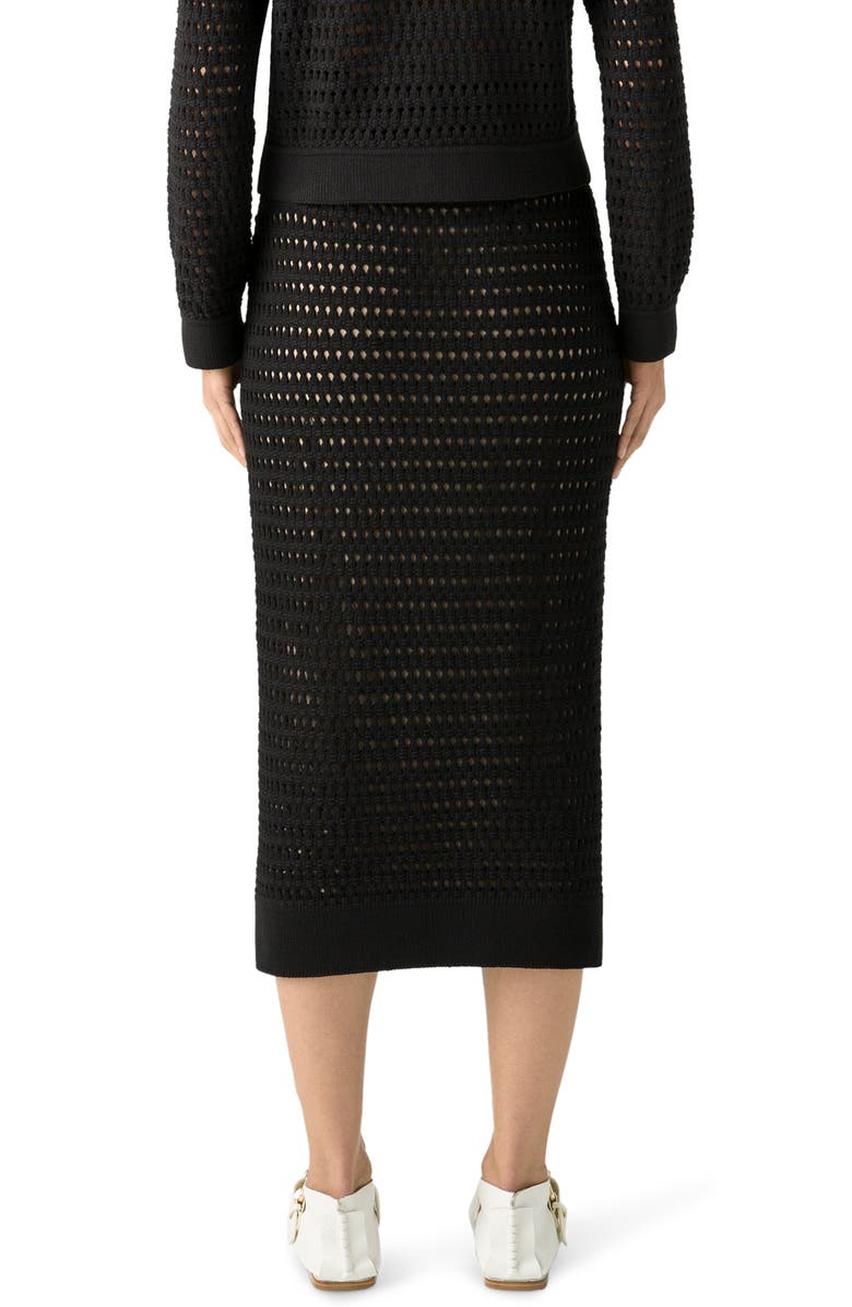 St. John Collection Open Crochet Knit Pencil Skirt, Alternate, color,