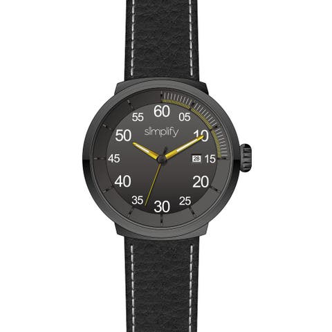 The 7100 Leather-Band Watch w/Date