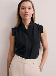 The Fold Bowery Sleeveless Silk Blouse