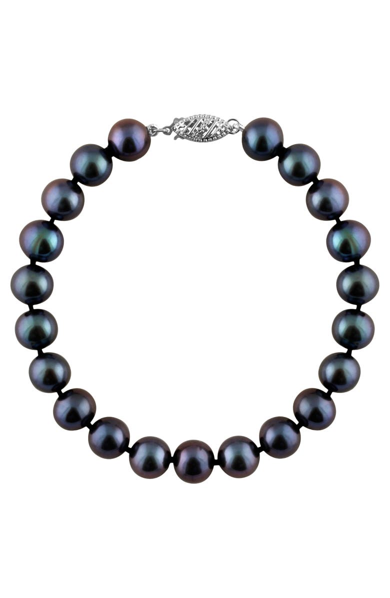 SPLENDID PEARLS 9-10mm Cultured Freshwater Pearl Necklace, Main, color, Black