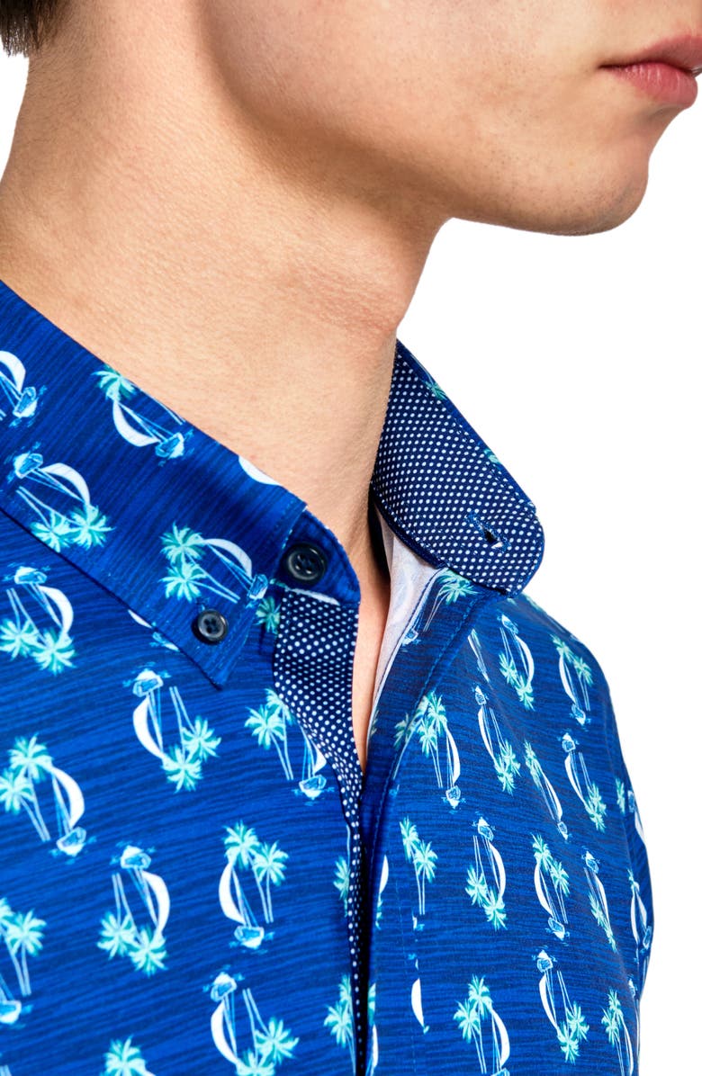 CONSTRUCT Slim Fit 4-Way Stretch Short Sleeve Button-Up Shirt Slim Fit 4-Way Stretch Short Sleeve Button-Up Shirt, Alternate, color, Navy