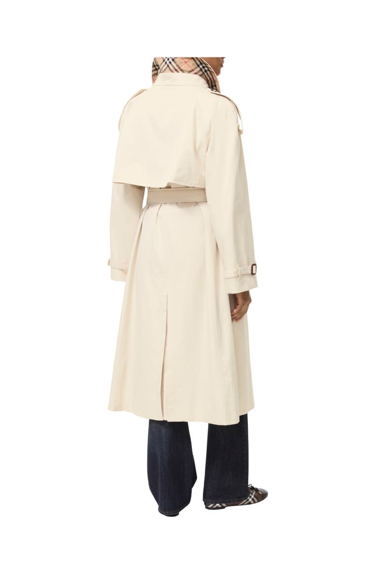 Long Gabardine Fitzrovia Trench Coat, Alternate, color, Stone beige