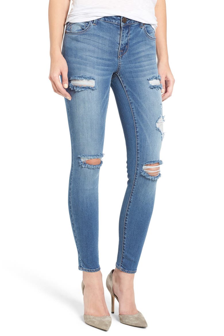 1822 Ripped Skinny Jeans, Main, color, XANTHE