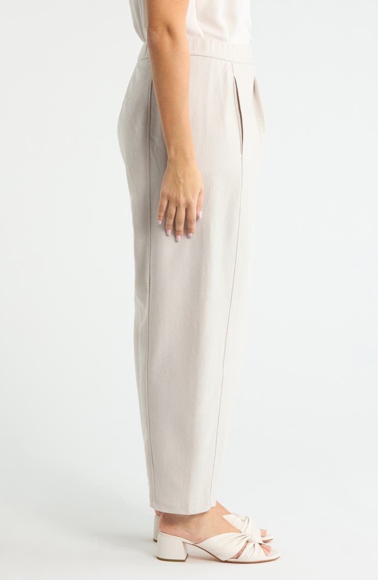 Eileen Fisher Pleated Wool Ankle Lantern Pants, Alternate, color, Chalk
