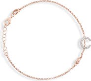 MESHMERISE Diamond Initial Bezel Bracelet