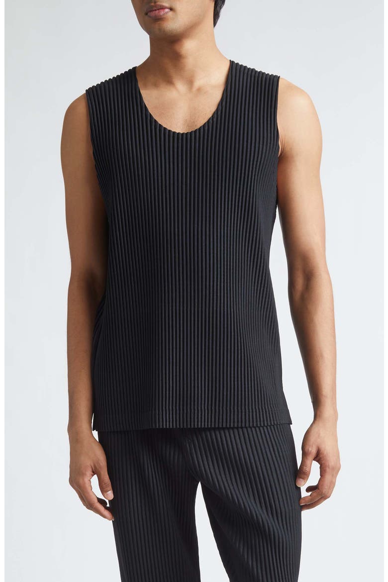 Monthly Colors June Pleated Sleeveless Top, Main, color, BLACK