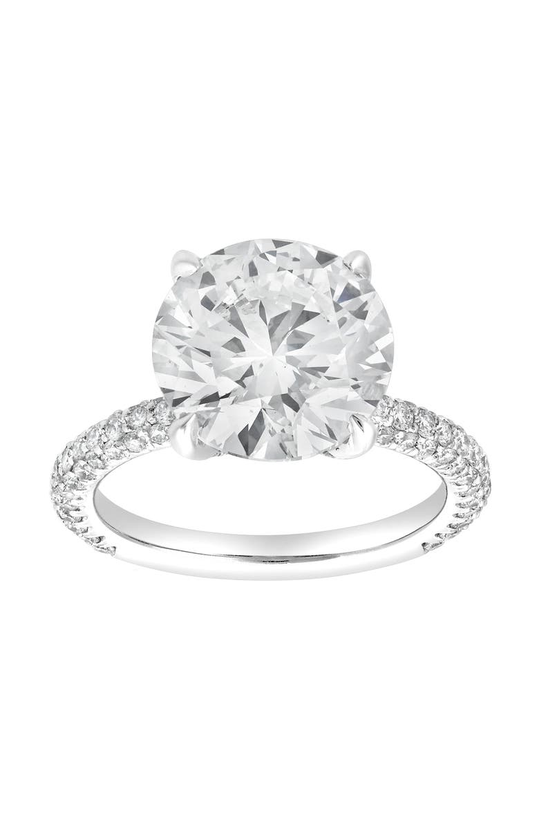 LuvMyJewelry Lyanna 14K Gold Round Lab Grown Diamond Engagement Ring - 6.25 Cts, Main, color, 14K White Gold
