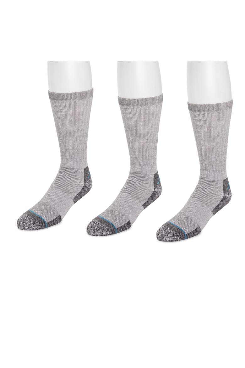 Men's Work Wear Cotton Crew Socks, 3 Pair Pack, Alternate, color, Med Grey