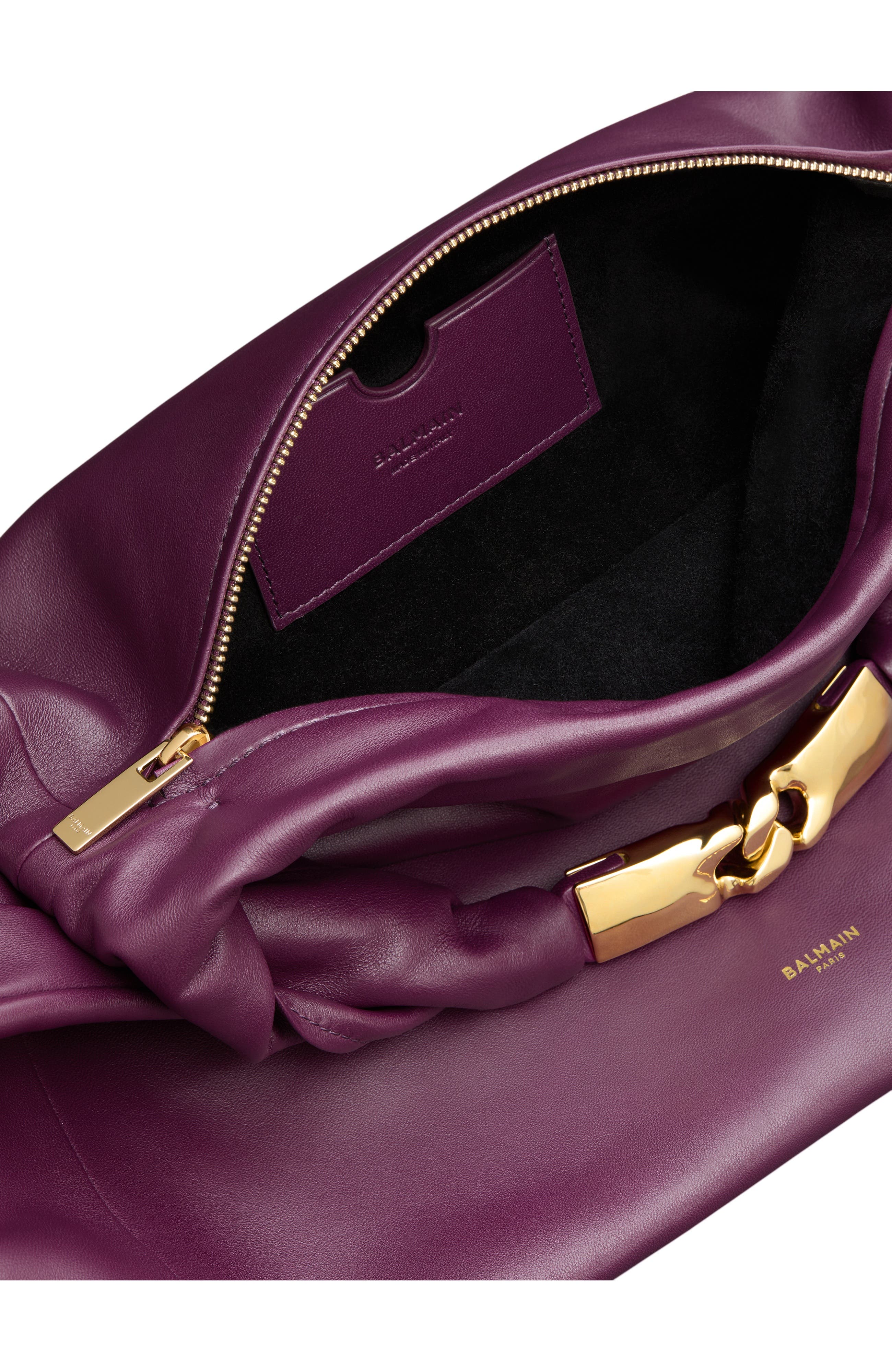 Dinner At 8 Medium Bag in Smooth Leather, Alternate, color, purple