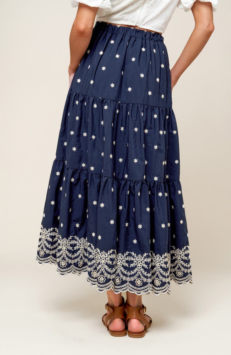 FLYING TOMATO Embroidered Midi Skirt, Alternate, color, 