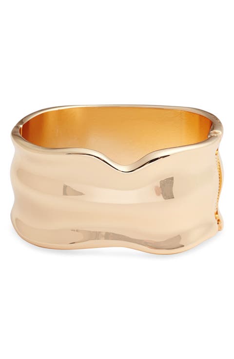 Molten Wide Hinged Cuff Bracelet
