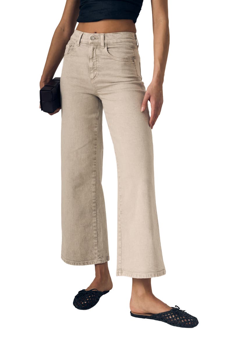 Juliette High Waist Ankle Wide Leg Jeans, Main, color, DESERT SANDS