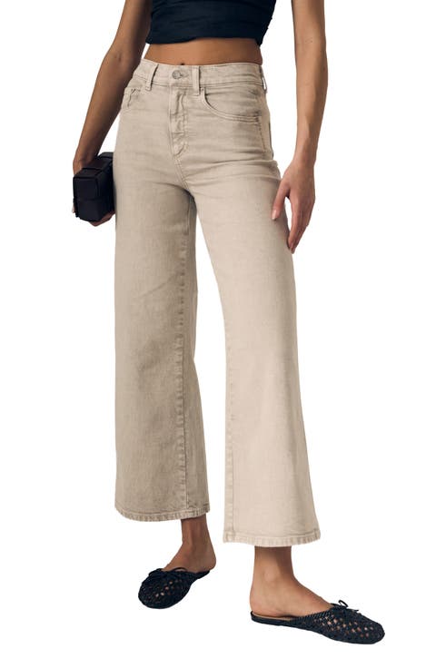 Juliette High Waist Ankle Wide Leg Jeans (Desert Sands)