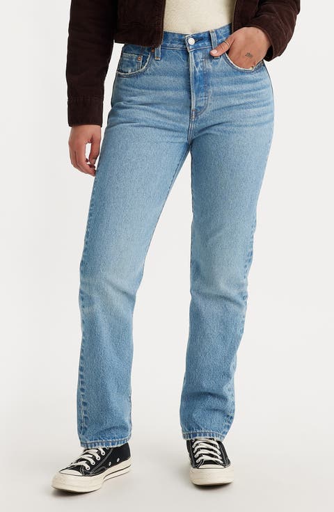 501® High Waist Straight Leg Jeans (Oxnard Athens Pushed)