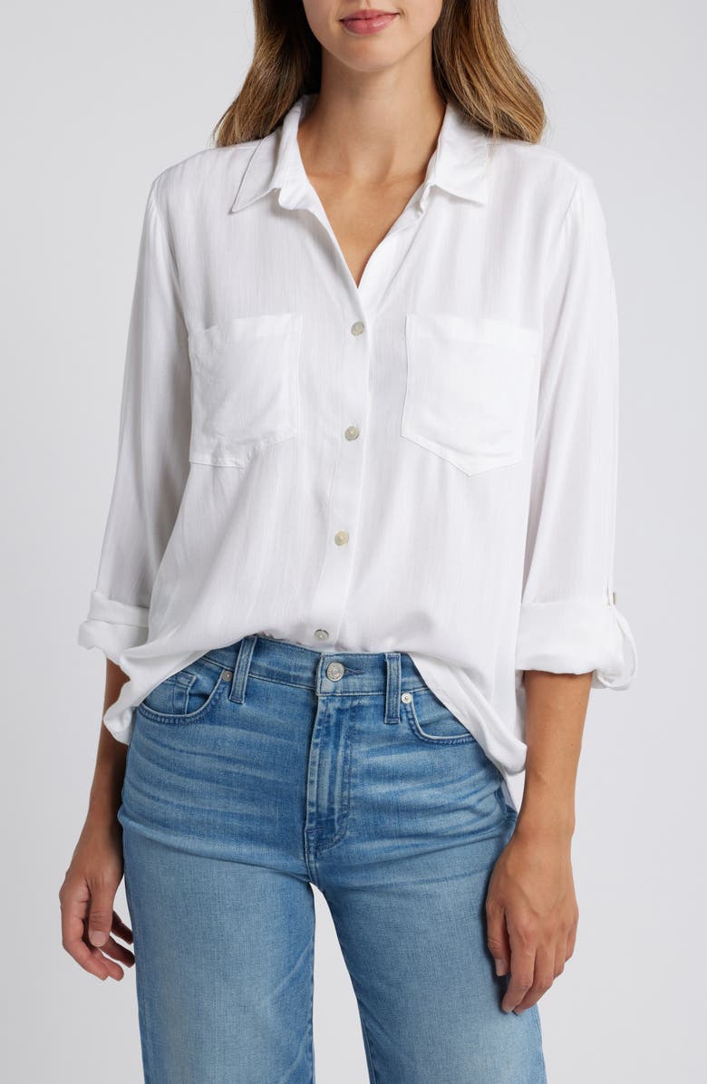 beachlunchlounge Arlie Button-Up Shirt, Main, color, 