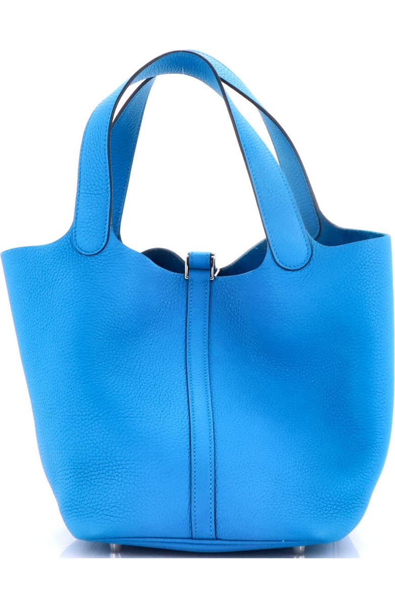 Pre-Owned Hermes Picotin Lock Bag Clemence MM, Alternate, color, Bleu Frida