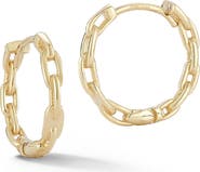 Ember Fine Jewelry 14K Gold Link Huggie Hoop Earrings