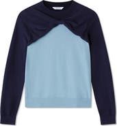 LK Bennett Aletta Colorblock Cotton & Merino Wool Twist Neck Sweater