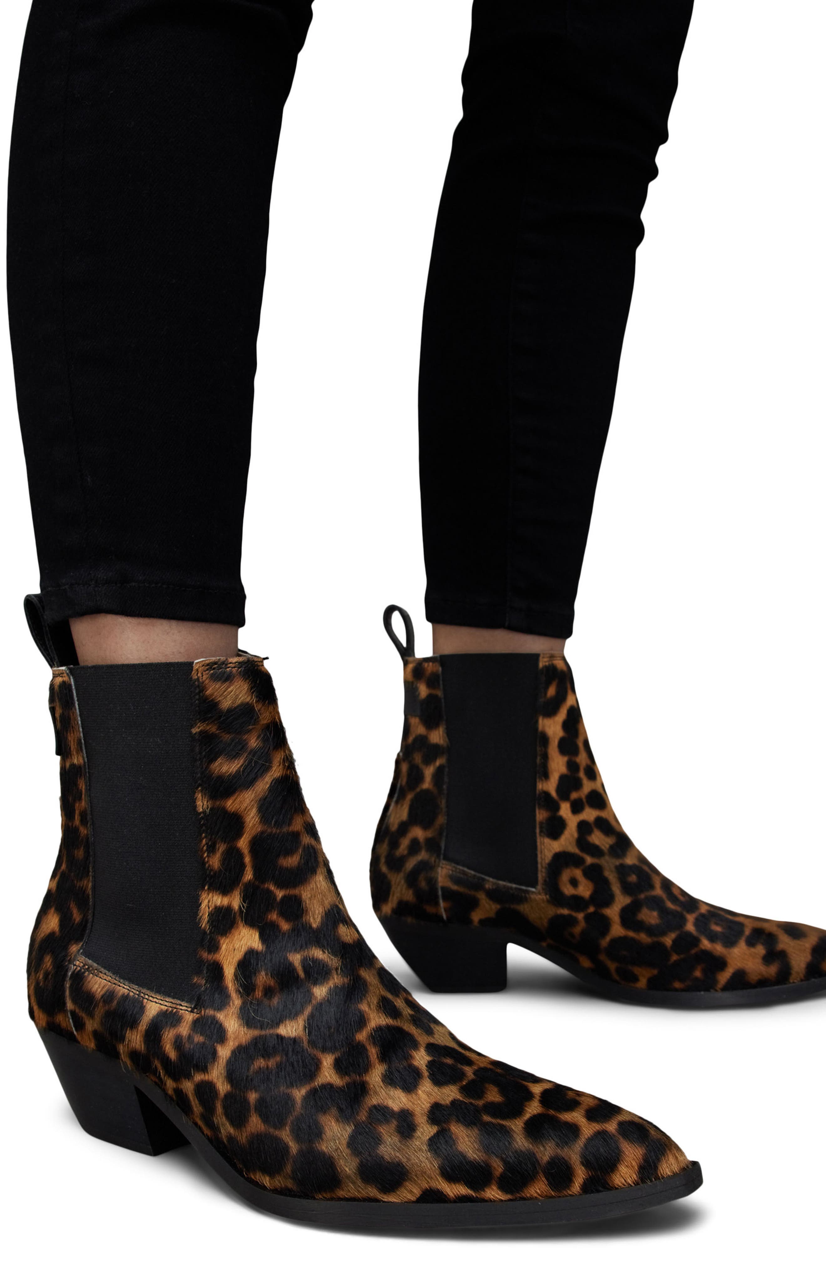 AllSaints Fox Genuine Calf Hair Chelsea Boot, Alternate, color, 