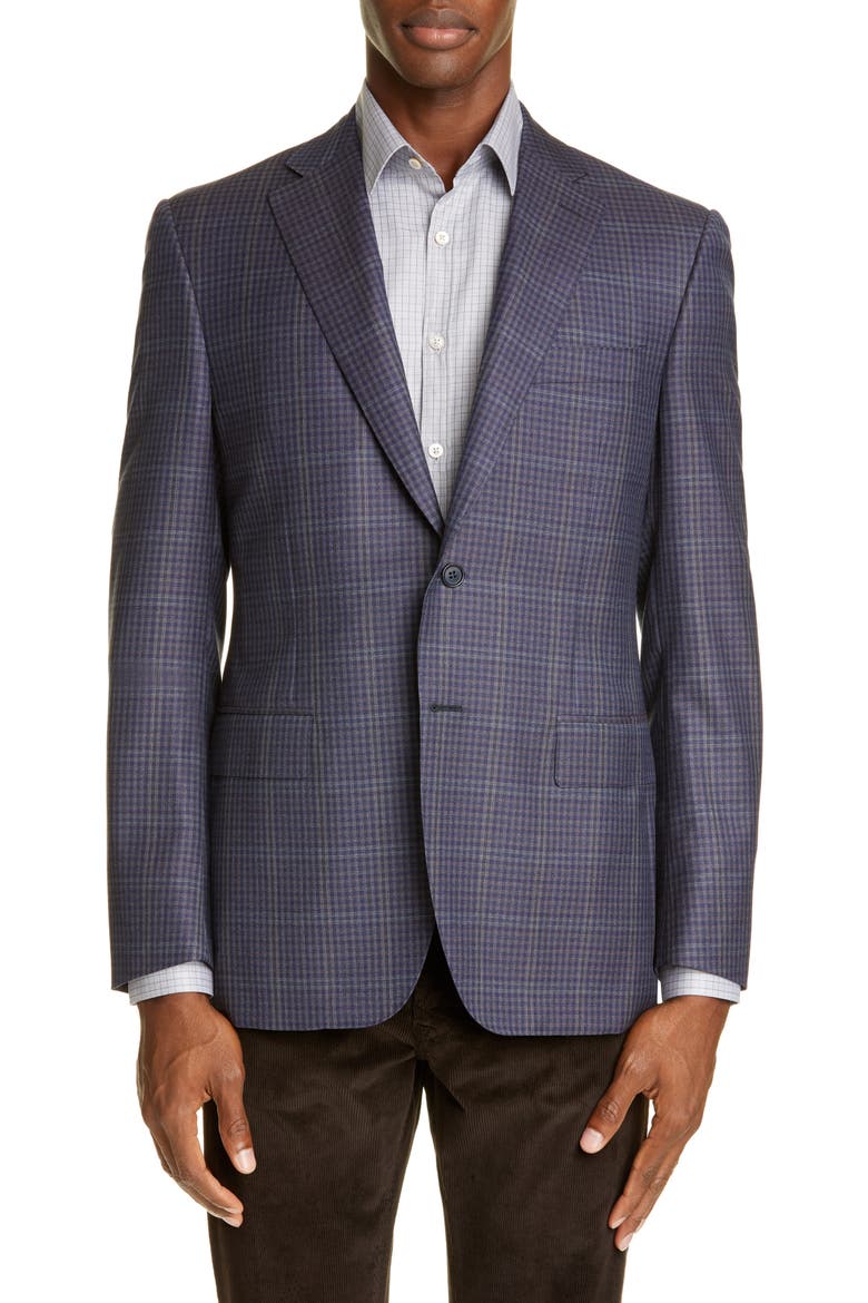 Sienna Soft Classic Fit Microcheck Wool Sport Coat, Main, color, BROWN