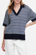 Madewell Stripe Johnny Collar Sweater T-Shirt