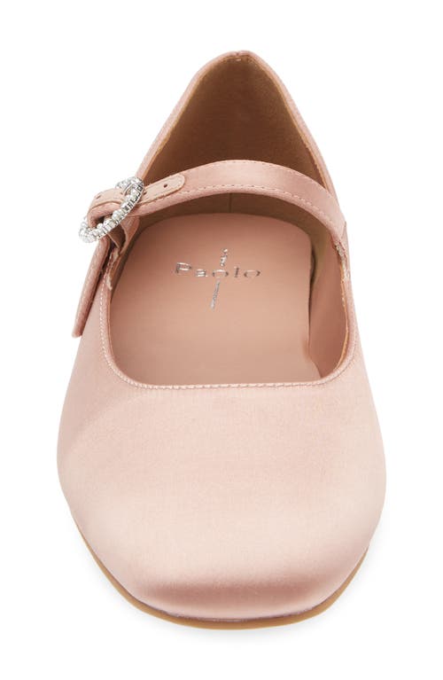 Linea Paolo Mia Mary Jane Flat In Blush Satin