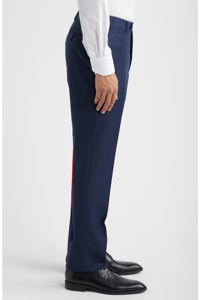 Siena Regular Fit Flat Front Solid Wool Suit Pants, Alternate, color, NAVY