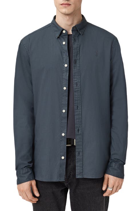 Hawthorne Solid Stretch Cotton Button-Up Shirt