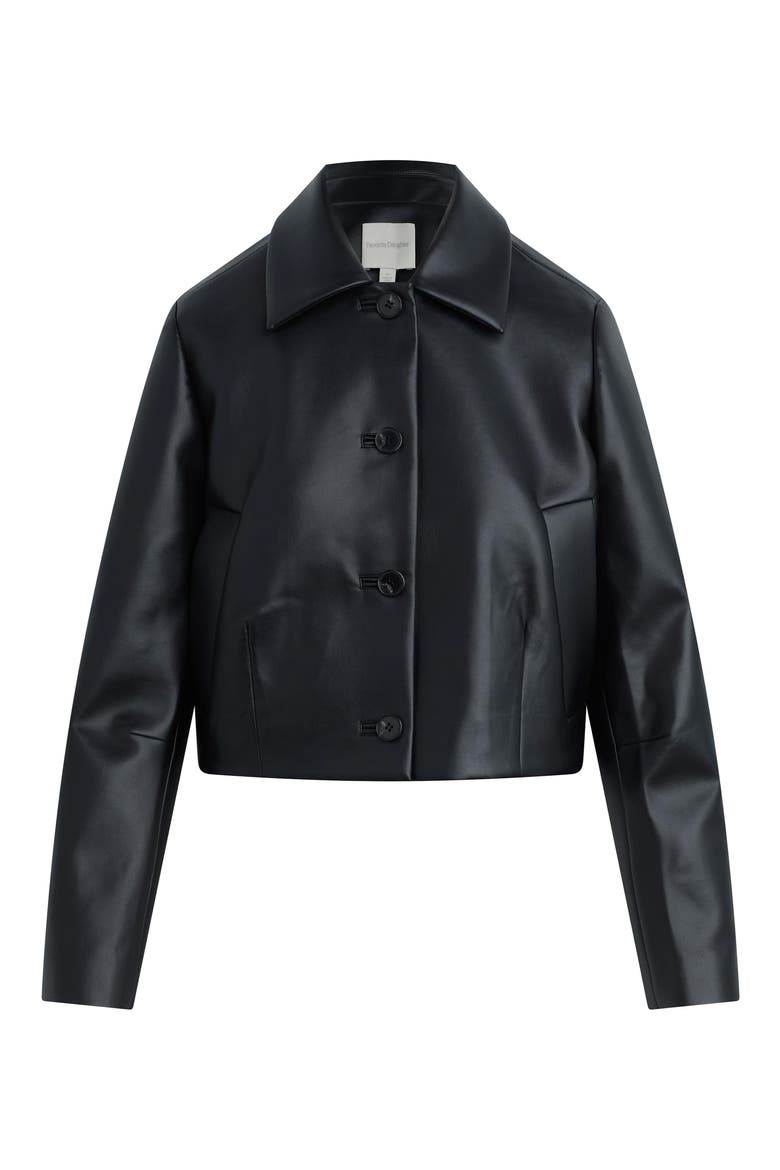 The Small Town Girl Faux Leather Jacket, Alternate, color, BLACK