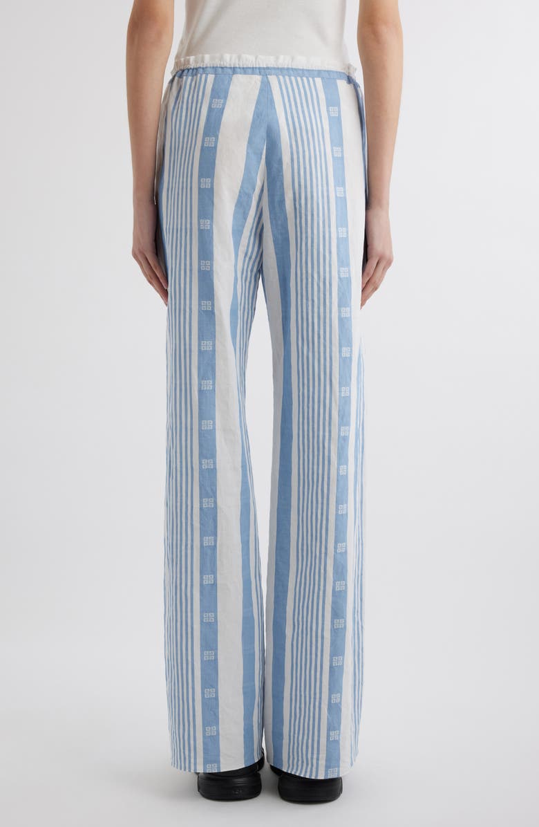 Givenchy 4G Mixed Stripe Cotton & Linen Drawstring Pants, Alternate, color, 