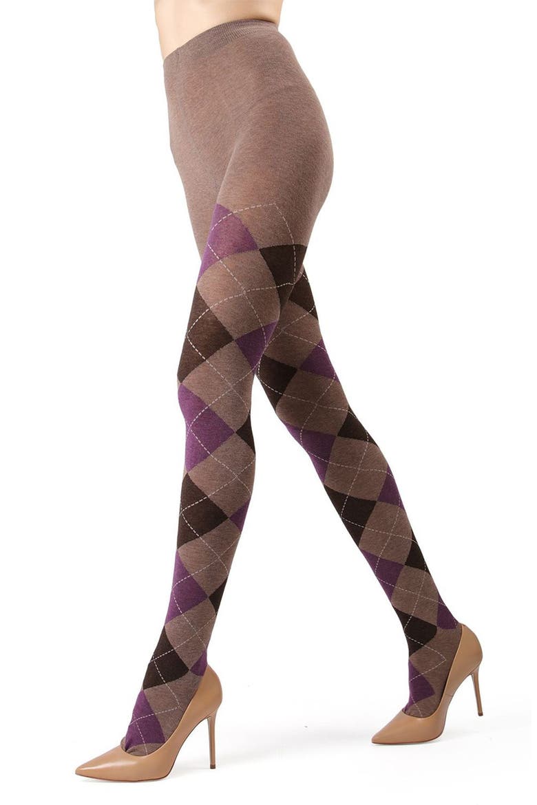 Argyle Sweater Tights, Alternate, color, TAUPE HEATHER