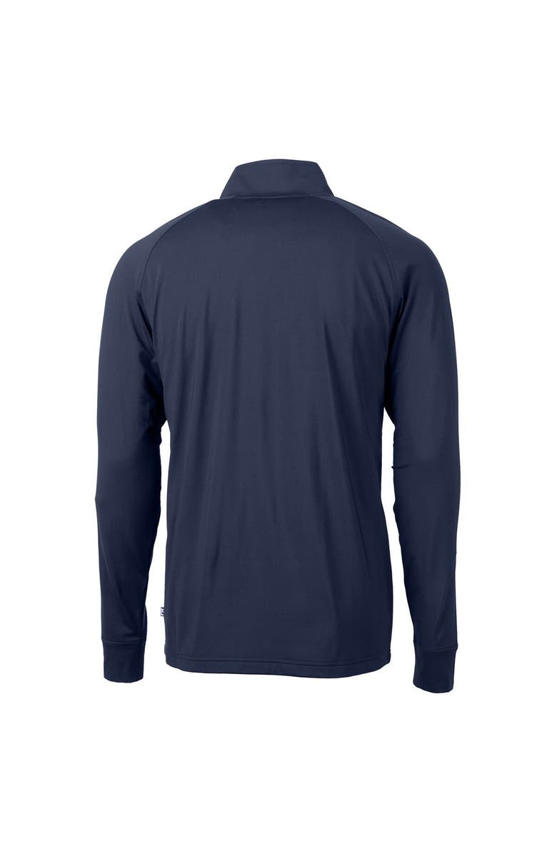 Cutter & Buck Men's Cutter & Buck Navy Buffalo Bills Big & Tall Adapt Eco Knit Stretch Recycled Quarter-Zip Pullover Top, Alternate, color, 