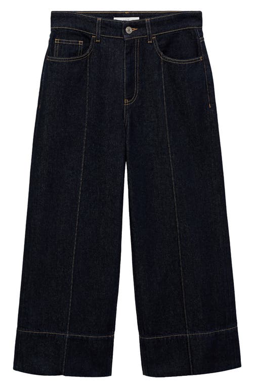 Mango Seamed Crop Wide Leg Jeans