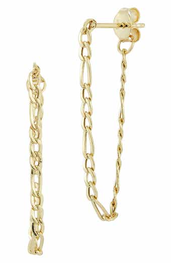 Ember Fine Jewelry 14K Gold Figaro Link Front/Back Earrings