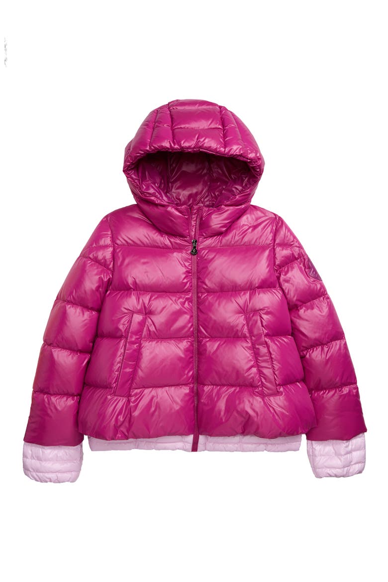 Claret Hooded Down Jacket, Main, color, FUCHSIA