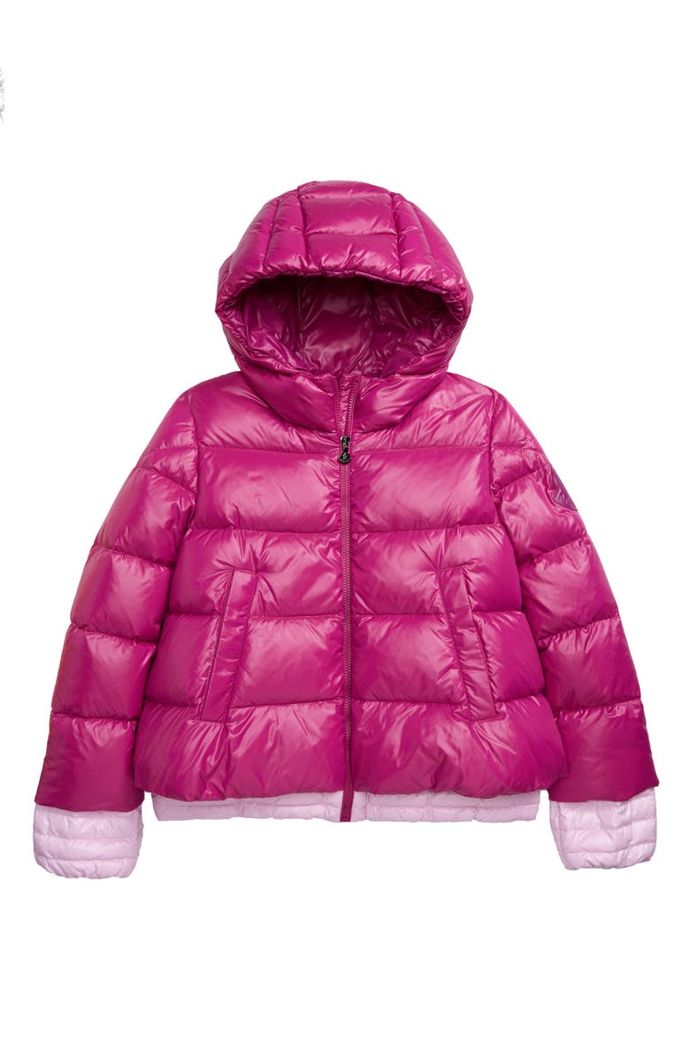 Moncler Claret Hooded Down Jacket, Main, color, 