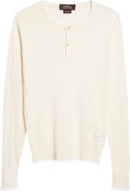 Wales Bonner Nile Merino Wool & Cotton Rib Henley Sweater