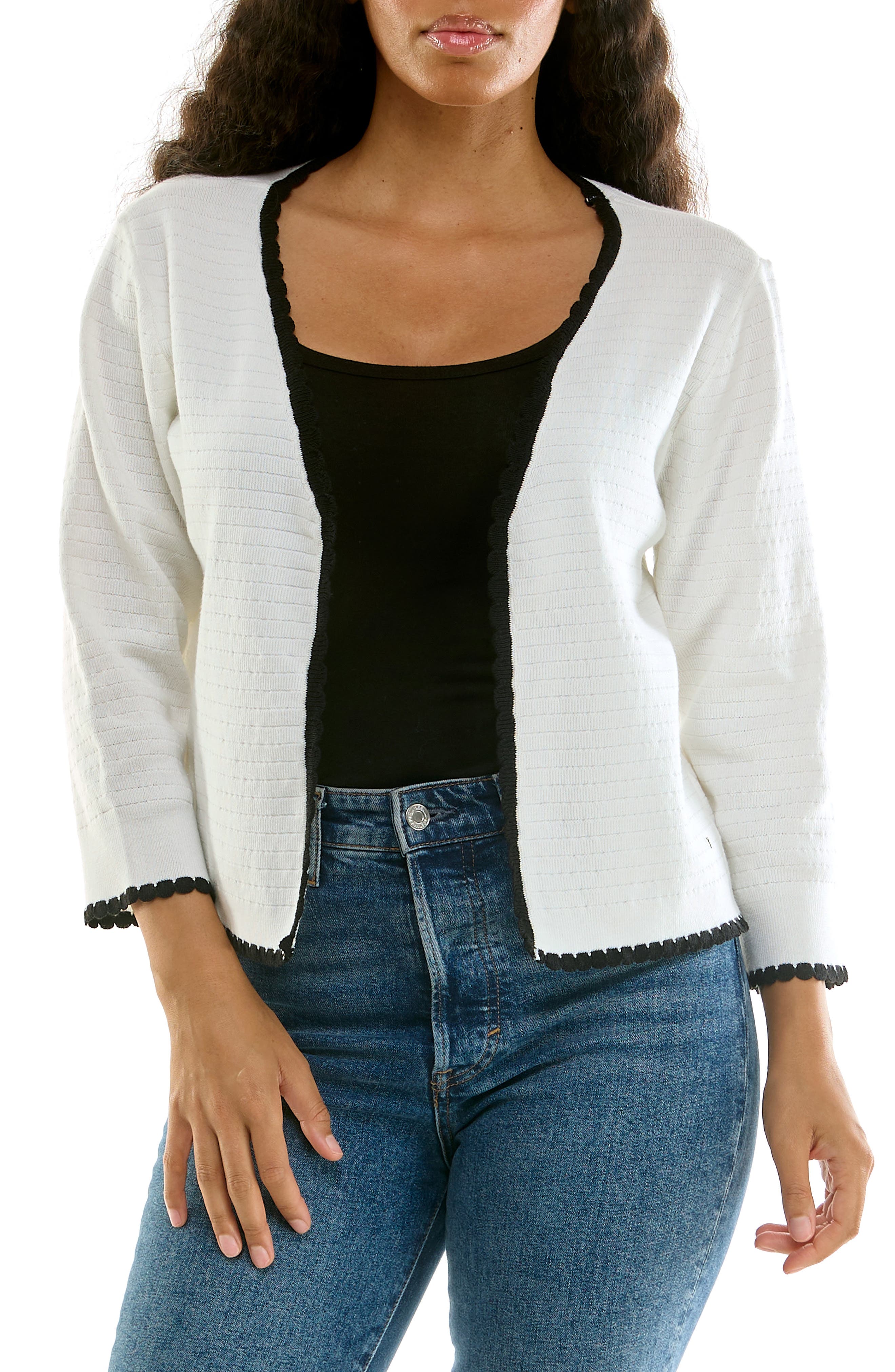 Nina Leonard Scalloped Bolero