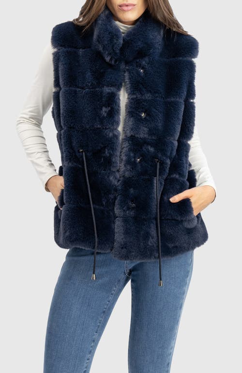 Lyla Grant Fur-free Rex Rabbit (faux Fur) Vest In Blue