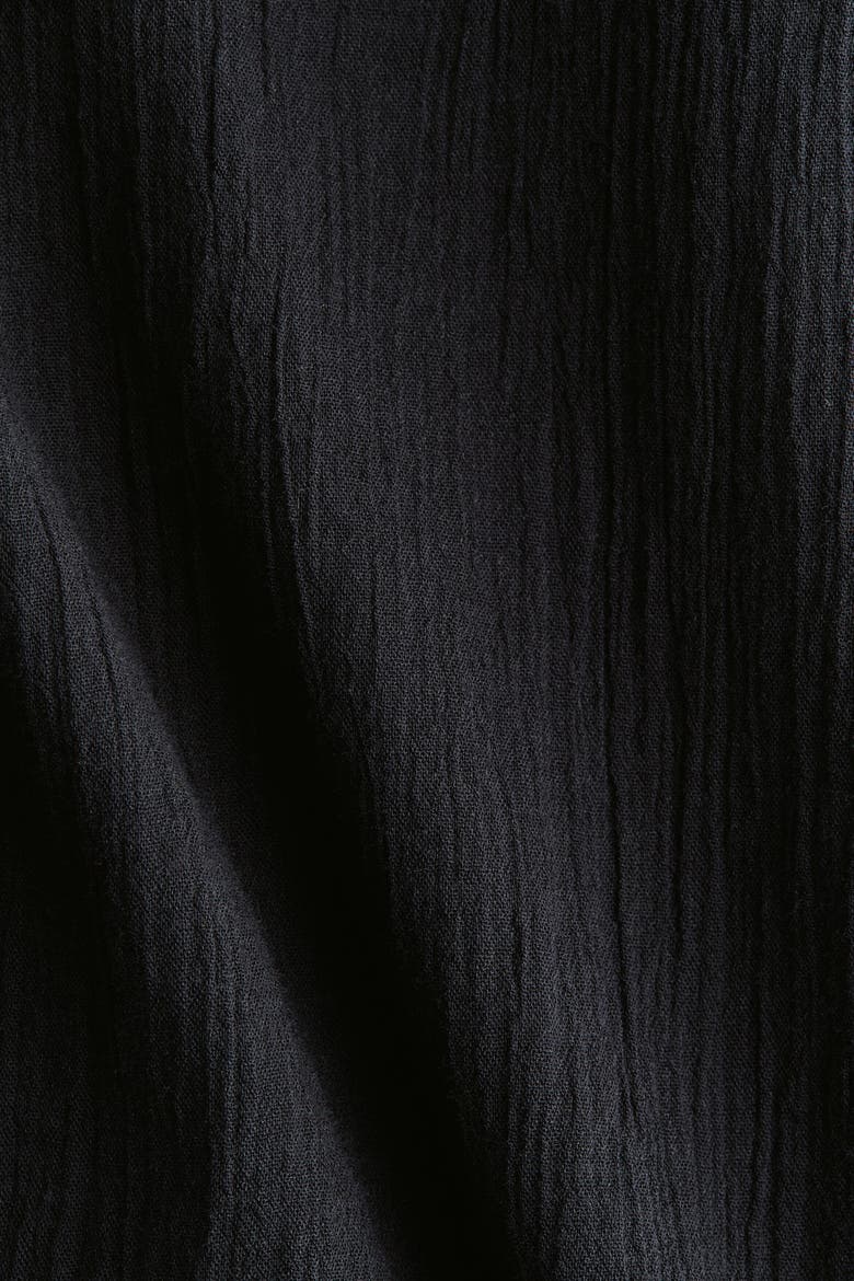 Crinkled Cotton Trousers, Alternate, color, Black