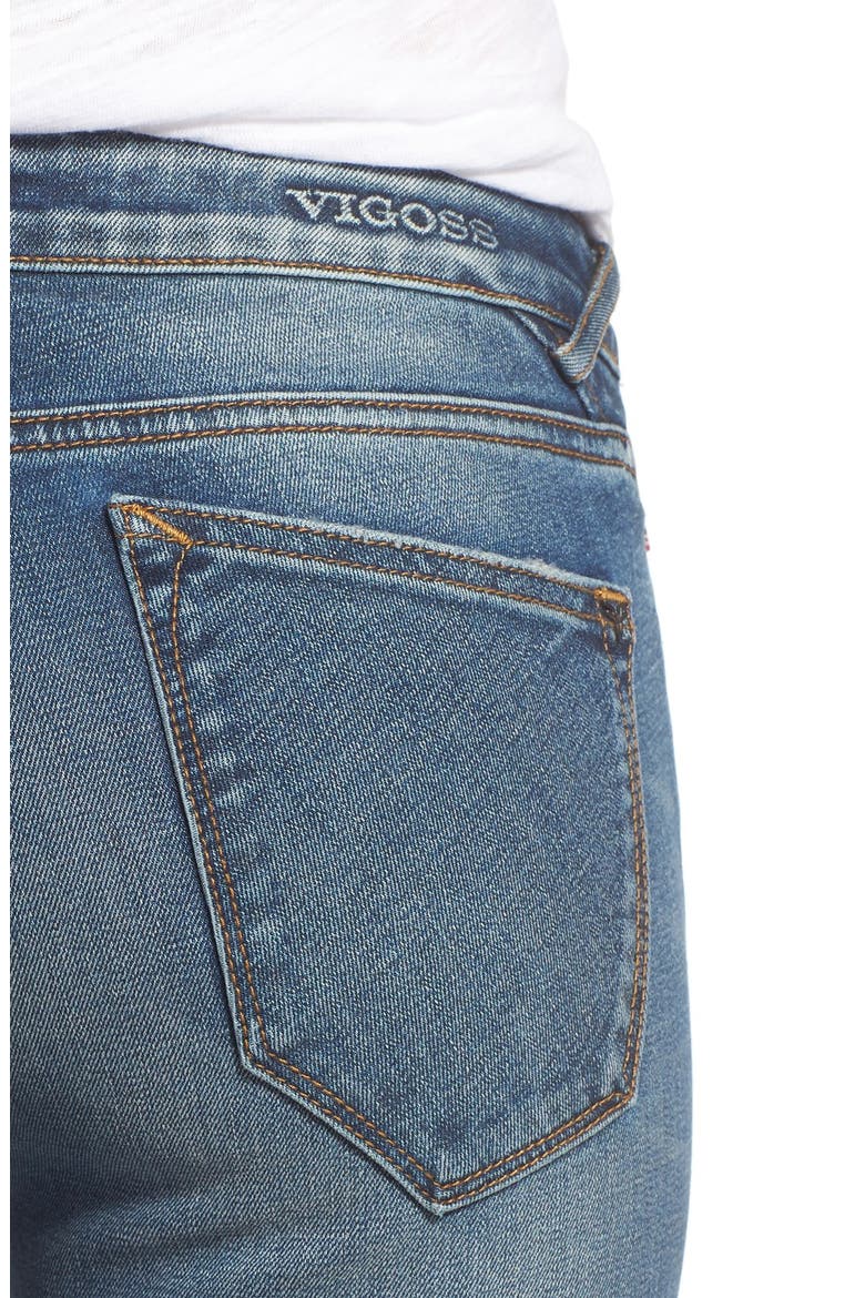 'Thompson' Distressed Cuffed Jeans, Alternate, color, MEDIUM WASH