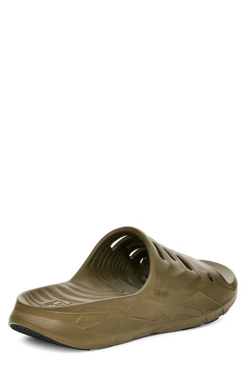 Teva Apretrail Slide Sandal In Dark Olive