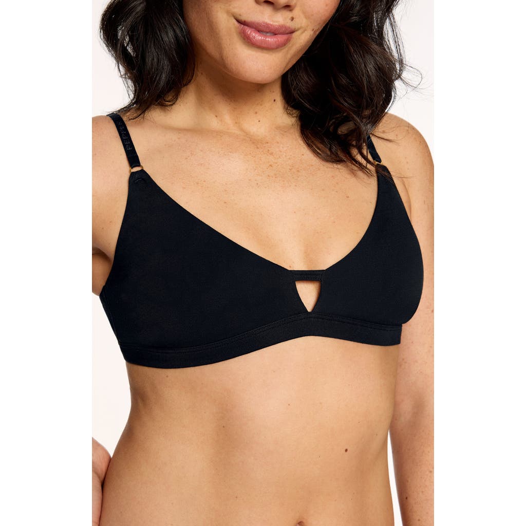 Pepper Supima Cotton Wirefree Bra In Black