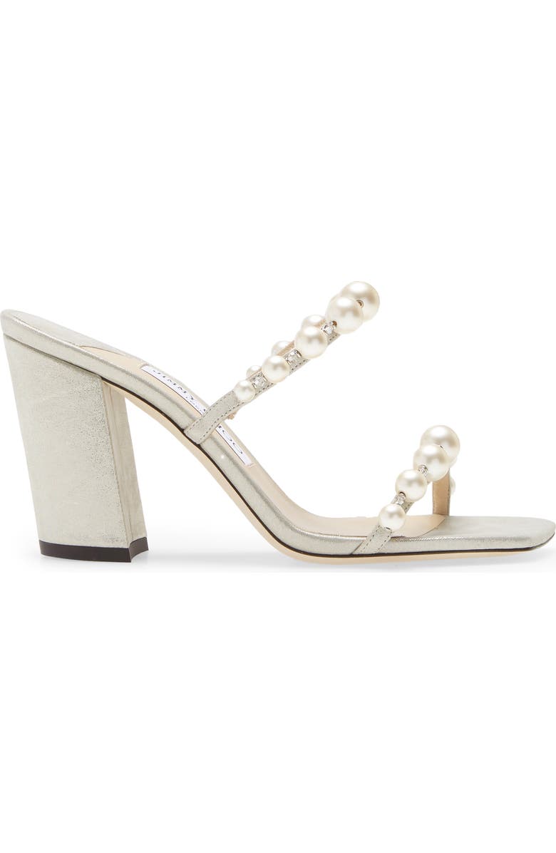 Jimmy Choo Amara Embellished Slide Sandal, Alternate, color, Champagne/ White