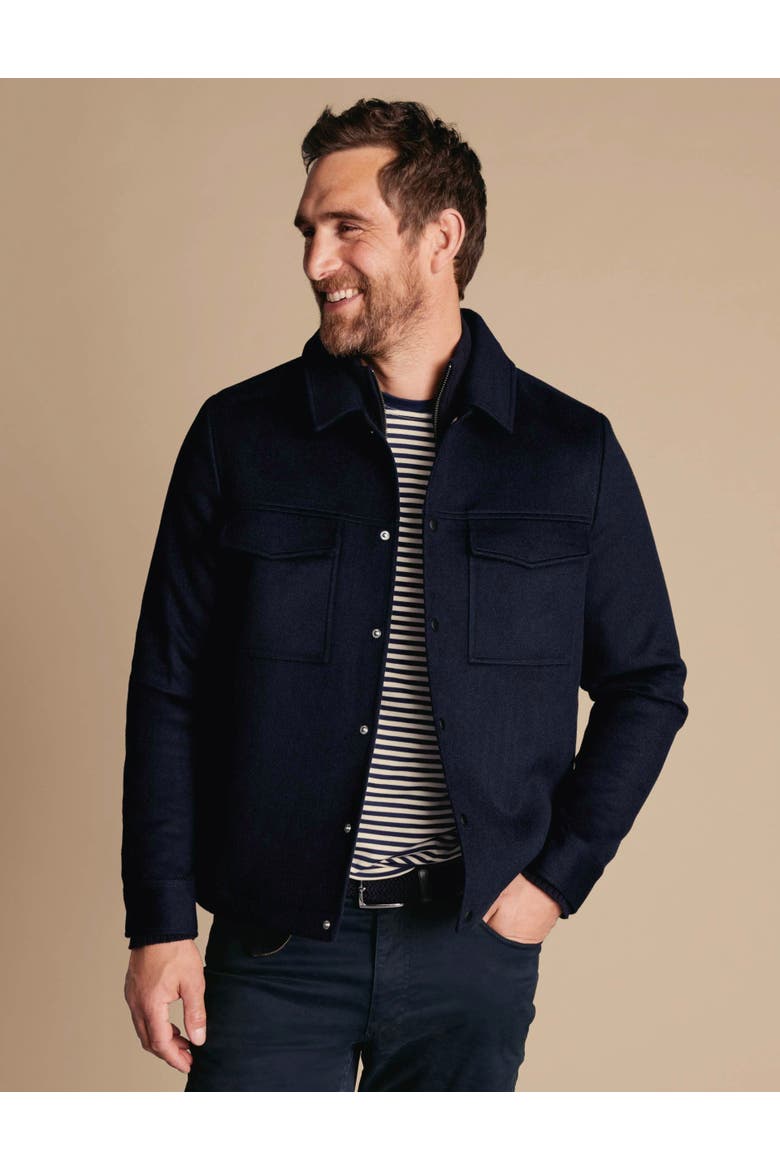 Pure Wool Harrington Jacket, Main, color, Navy