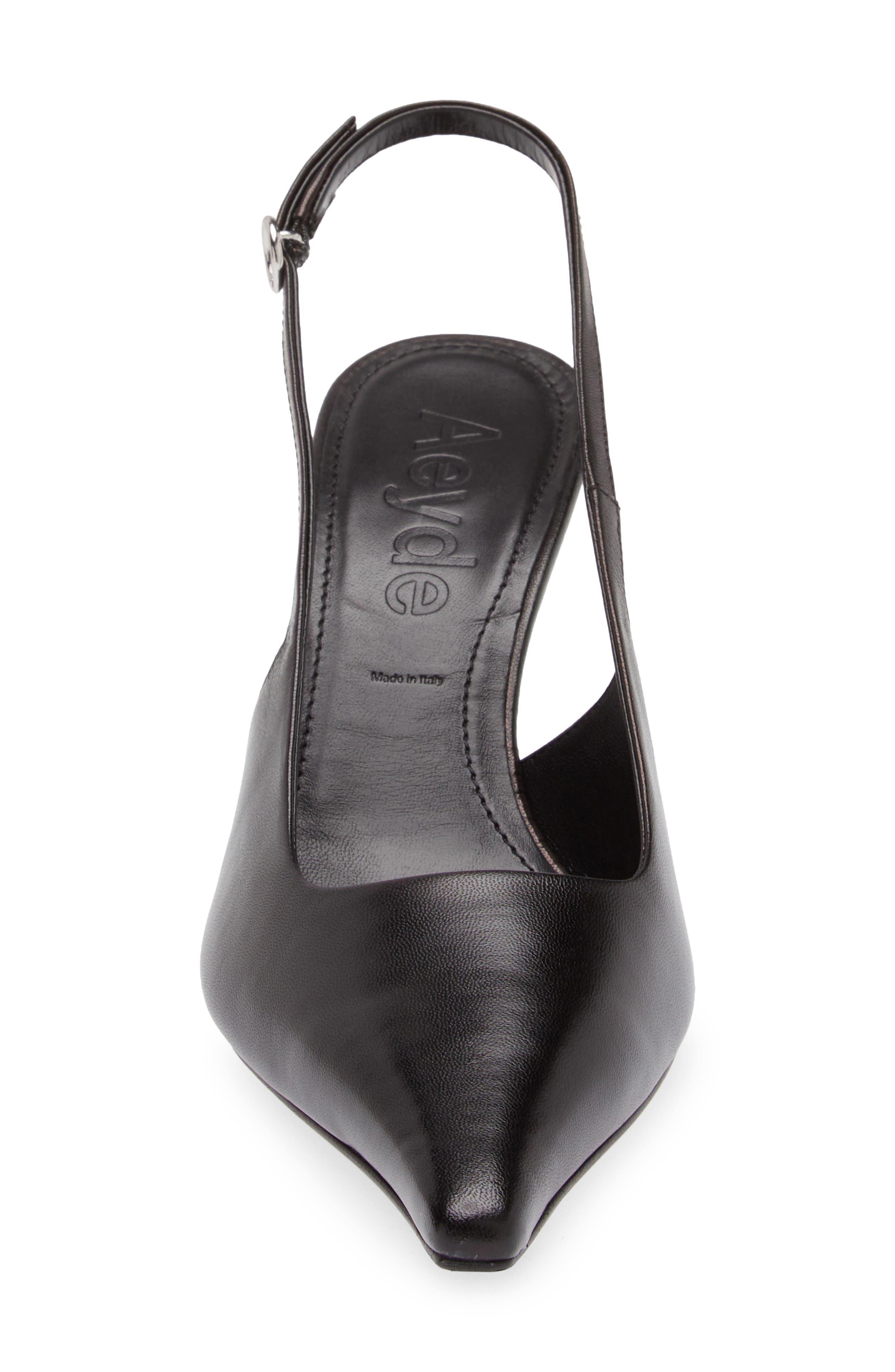 Fernanda Pointed Toe Slingback Pump, Alternate, color, BLACK